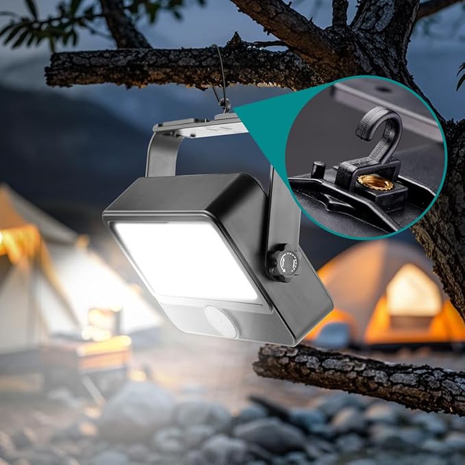 100W LED Work Light Rechargeable with Stand, Rechargeable Outdoor Light Solar Camping Lights with Magnetic, 4 Modes, Waterproof Portable Flood Light for Emergency, Repair, Camping