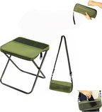 Portable Camping Stool and Folding Small Chair - Compact Folding Stool, Picnic Hiking Fishing Outdoor Footstool for Hiking and Trekking(Green,Medium)