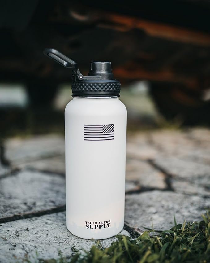 Tactical Pro Supply 32 oz. Patriotic Water Bottles | Decorated in the USA | Made with Premium Stainless Steel Material | Double Wall Vacuum Water Bottle Insulated