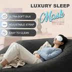 Luxury Sleep Mask – Pack of 2 Ultra-Soft Silk Eye Covers with Adjustable Strap & Soft Ear Loops, 3D Contoured Light Blocking Sleeping Mask for Travel, Naps & Relaxation(Black & Gray)
