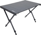 PORTAL Folding Outdoor Camping Table with Adjustable Height, Aluminum Roll-Up Top and Carry Bag, Big Large Portable Tables for Picnic, BBQ and Tailgating, Dark Gray