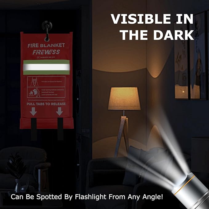 Emergency Fire Blanket, 2Pack Silicone Flame Retardant Fire Blankets Emergency for Home, Kitchen, Car, Office, Grill, 39.4X 39.4inch Fire Extinguisher Blanket