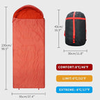 Jumbo Sleeping Bag for Adult&Kids,Cold&Warm Weather with Compression Sack and Water Resistant for Family Camping,Travel and Car Camping