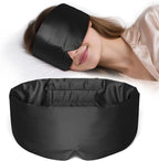 Zenssia Satin Sleep Mask for Women and Men, Lightweight Padded Eye Mask with Adjustable Strap, Comfort Blackout for Travel and Nap - Black