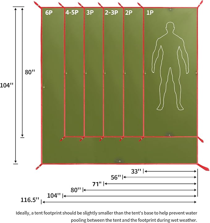 Frelaxy Tent Footprint, Waterproof Camping Tarp, Durable Tent Floor to Elevate Your Camping, Hiking, Backpacking, Hammock, Beach Experience
