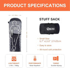 Ultralight Down Sleeping Bag for Adults - 600 Fill Power, Cold Weather, Backpacking, Camping, Hiking