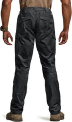 CQR Men's Flex Ripstop Tactical Pants, Water Resistant Stretch Cargo Pants, Lightweight EDC Hiking Work Pants