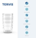 Tervis Clear & Colorful Tabletop 10oz Made in USA Double Walled Insulated Tumbler Travel Cup Keeps Drinks Cold & Hot, 10oz - 4pk, Clear