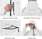 baleaf Men's Rain Jacket Waterproof Windbreaker Raincoat Running Cycling Hiking Gear Hood Lightweight Reflective Packable
