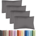 Pillowcases - Ultra Soft Hotel Quality Pillowcase Covers - Comfy, Cozy & Wrinkle Free - Shrinkage and Fade Resistant - Machine Washable Pillow Protectors - (Queen, Dark Grey, 4 Piece Set)