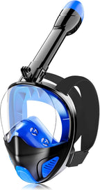 Full Face Snorkel Mask for Adults Teen, Snorkeling Gear with Detachable Camera Mount,Panoramic 180° View, Anti-Fog Anti-Leak Snorkling Set for Man and Women