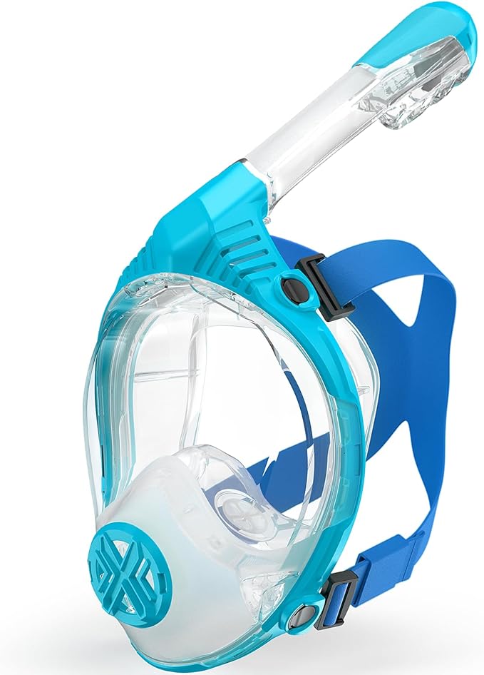 Full Face Snorkel Mask- Snorkeling Gear for Adults with Safe Dry Top Breathing System, Latest Foldable Panoramic View Snorkeling Mask for Men and Women, Anti Fog Anti Leak