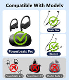 12 Pairs Replacement Ear Tips for Beats Powerbeats Pro/Flex/X Earbuds, Soft Silicone Non-Slip Earbud Accessories, Beats Replacement Tips with Cleaning Kit (Navy Blue)
