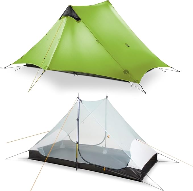 LANSHAN Ultralight Tent 3-Season Backpacking Tent for 1-Person or 2-Person Camping, Trekking, Kayaking, Climbing, Hiking