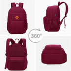 KEOFID Classic Anti-Theft Laptop Backpack for Men and Women, Burgundy, 17.3" x 12.6" x 7.2"