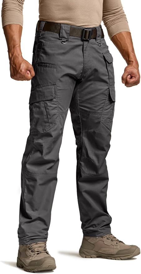 CQR Men's Tactical Pants, Water Resistant Ripstop Cargo Pants, Lightweight EDC Work Hiking Pants, Outdoor Apparel