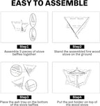 Fire Maple Maverick Wood Stove | Portable Durable Stainless Steel Campfire Stove | Ideal for Camping Backpacking Hiking Trips (Triangle Version)