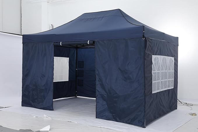 COBIZI 10x15 Pop up Canopy Tent 10x15 Canopy with 4 Sidewalls Waterproof Heavy Duty Commercial Canopy for Parties Outdoor Garden Gazebo Tent, Carry Bag(10x15ft, Gray)