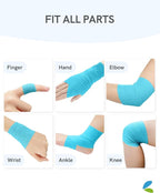 FriCARE Self Adhesive Bandage Wrap, Medical Tape in First Aid Kit, Cohesive Bandages for Wounds Sport Vet, 2 Inches X 5 Yards 6 Rolls, Cerulean Blue