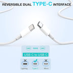 Long USB C Cable for iPhone 16 15 Charger,2Pack 20W USB C Charger Block i Phone 16 Pro Fast Charging 6FT C to C Cord Cable for iPhone 16/16 Pro/16 Plus/16 Pro Max/15/15 Plus/15 Pro Max/15 Pro/iPadPro