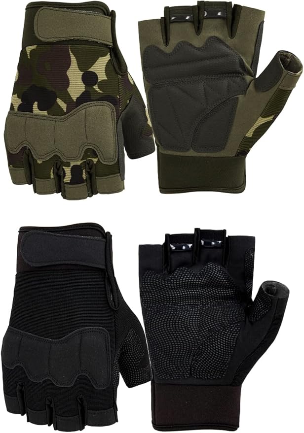 FIORETTO Fingerless Gloves for Airsoft Shooting Half Finger Hunting Hiking Cycling Driving Motorcycle Climbing Work Gloves M210603