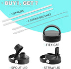 40 oz Insulated Water Bottle with Straw fit in Car Cup Holder(Cold 48 hrs, Hot 24 hrs) Drinking Bottle with Straw Lid, Spout Lid and Flex Cap Leakproof Travel Thermo Mug，Yellow - Green