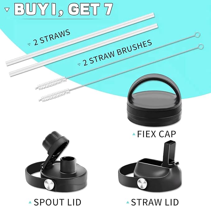 HYDROWION Water Bottle Stainless Steel,Vacuum Insulated Leak Proof Tumbler 32oz with Straw Lid, Spout Lid and Flex Cap(Cold for 48 Hrs, Hot for 24 Hrs), Fit in Any Car Cup Holder, Moss