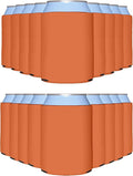 PartyPrints 100 Pack Orange Blank Can Cooler Sleeves, Customizable Bulk Insulated Foam for Beer, Collapsible Plain Drink Holder, Cold Soda Insulator, 12oz Regular, 16oz Tall Cans