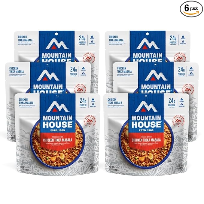 Mountain House GlutenFree Chicken Tikka Masala FreezeDried Food for Camping, 12 Servings, 30Year ShelfLife