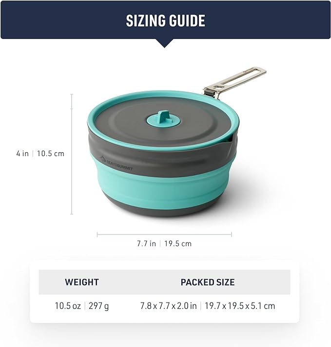 Sea to Summit Frontier Ultralight Collapsible Pouring Pot for Camping, 2.2 Liter