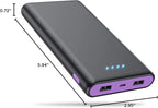 Portable Charger Power Bank 25,800mAh, 5V/3A USB C in&Out Fast Phone Charging with Intelligent Smart IC,3 USB Port External Cell Phone Battery Pack Compatible with iPhone 16 15,Samsung,Android-Purple