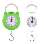 Generic Portable Manual Spring Scale Luggage Scale with Hook High Precision Small Travel Suitcase in Fluorescent Green for Home and Travel Use