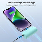 Mini Portable Charger Power Bank for iPhone,5200mAh Portable Phone Charger, Ultra-Compact PD Fast Charging Battery Pack Compatible with iPhone 14/14 Plus/Pro Max/13/12/12 Mini/11/XS/XR/X/8/7/6/6s
