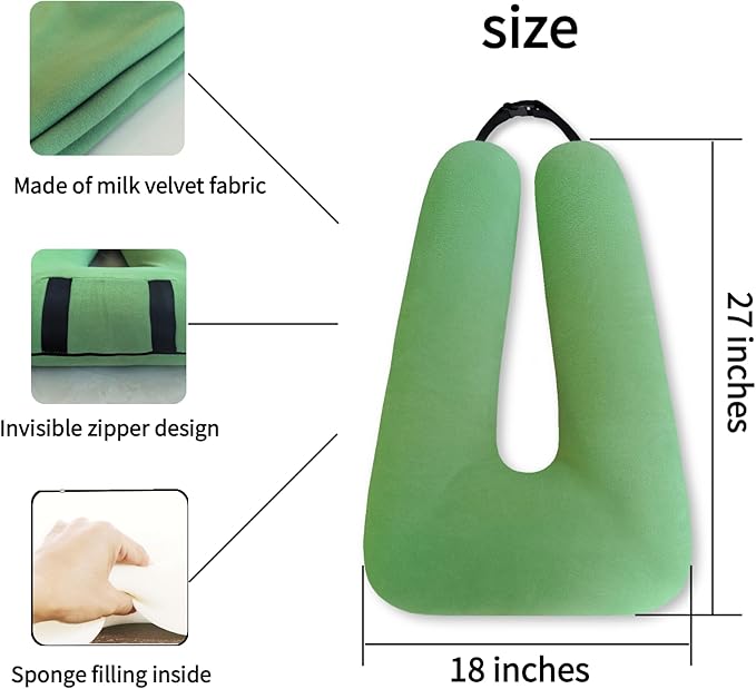 Travel Pillow Car Pillow Kid Car Sleeping The Sleeping Aid for Adults and Kids on Road Trips Sponge Kids Travel Pillow Provides Body and Head Support Sage Green