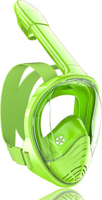 QingSong Kids Snorkel Mask Full Face, Snorkeling Set with Camera Mount, Foldable 180 Degree Panoramic View Snorkeling Gear Anti-Fog Anti-Leak