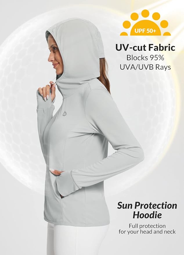 baleaf Women's Sun Protection Jacket Hoodie Clothing Lightweight Long Sleeve Sun Cover Up Shirt