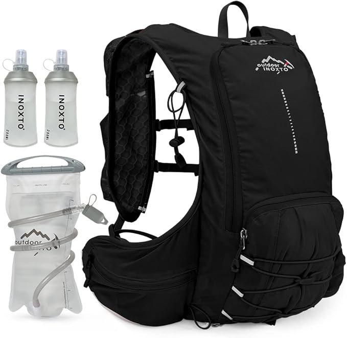INOXTO Hydration Pack Backpack ，Water Backpack with 2L Leakproof Water Bladder, Running Hydration Vest for Man, Daypack for Cycling Motocross Climbing Trail Running