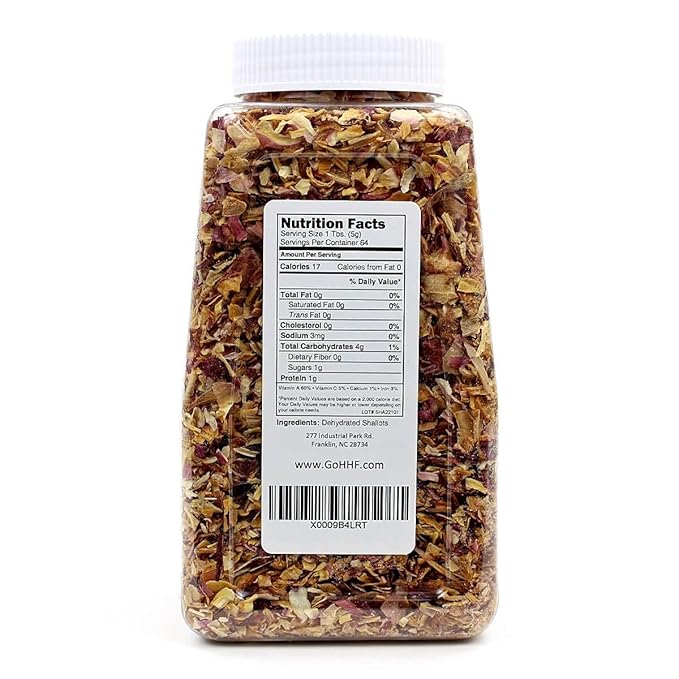 Harmony House Premium Dehydrated Shallots (8 oz, Quart Size Jar)