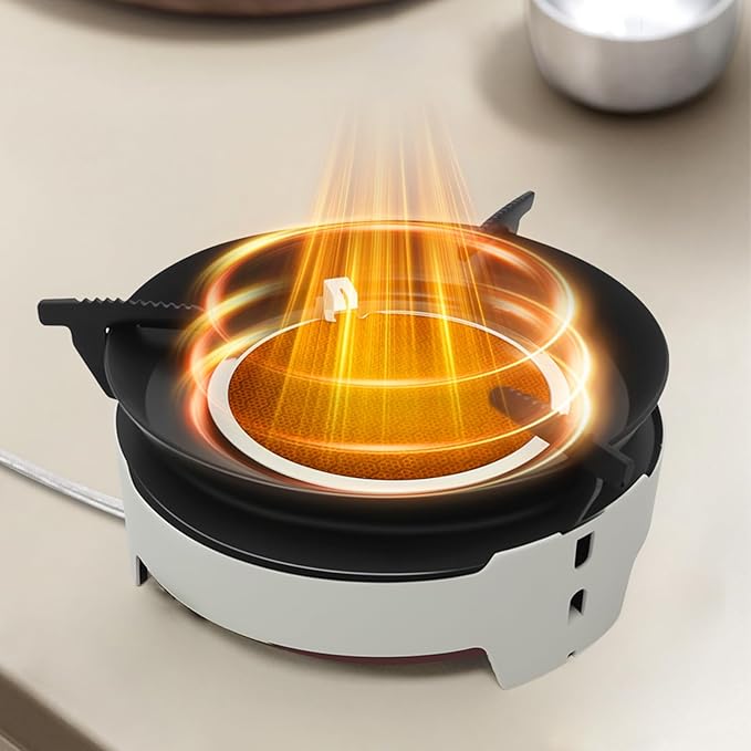 Camping Stove 3600W Portable Backpacking Stove with Piezo Ignition, Fuel Canister Adapter Windproof Gas Stove for Camping Hiking Outdoor Cooking