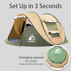Pop Up Camping Tent 2/4 Person, Instant Family Tents, Easy Setup Automatic Tent for Camping Hiking & Traveling