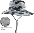 CAMOLAND Mens Fishing Hat Wide Large Brim Sun Hat with Outdoor UV Protection