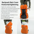 3F 20-85L backpack rain cover, waterproof, dustproof, wear-resistant, tear resistant outdoor hiking backpack cover (orange-S)
