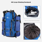 Bseash 60L Waterproof Hiking Camping Backpack with Rain Cover, Large Outdoor Sport Travel Daypack Rucksack for Climbing