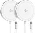 25W Magnetic Wireless Charger for iPhone 17/16, Qi2 Fast Charging Pad for iPhone 17/16/15/14/13/12 Series for AirPods, Strong Magnet, Ultra-Thin & Portable Charger Mat for Desk & Bedside, 2Pack White