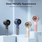 AMACOOL Mini Handheld Turbo Fan, 17Hrs Runtime, 4 Speeds, Cool Metal Body, Rechargeable Personal Hand Fan, Travel Essentials, Portable Pocket Fans for Girl Woman Man Makeup Camping-Beige