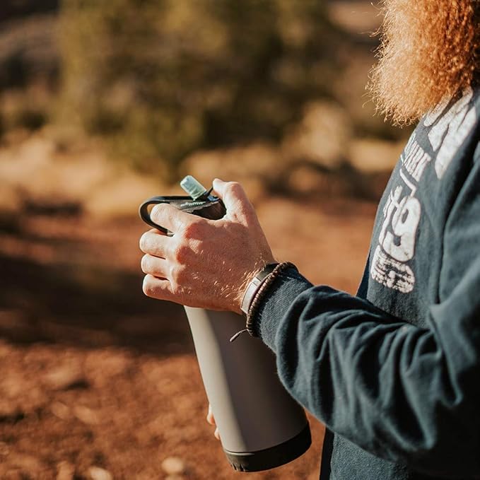 Epic Water Filters Vostok Stainless Steel Insulated Water Bottle and 75 Gallon Filter - Removes 99.99% of Water Impurities, 34oz,