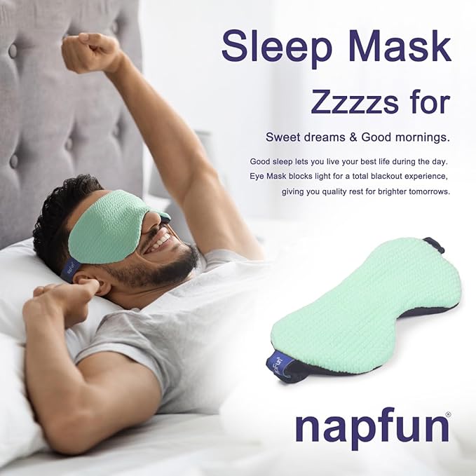 napfun Neck Pillow for Traveling, Upgraded Travel Neck Pillow for Airplane 100% Pure Memory Foam Travel Pillow for Flight Headrest Sleep, Portable Plane Accessories, Striped Turquoise Set