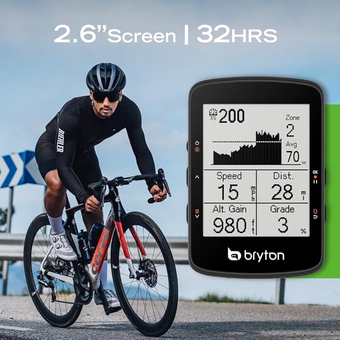 Bryton Rider 460 2.6 Inch LCD GPS Bike Computer Innovative Navigation Assistance, Compatible with E-Bike and Bike Radar, 32hrs Long Battery Life, Bluetooth ANT Waterproof