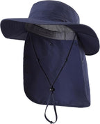 Home Prefer UPF 50+ Sun Hats for Men Women Wide Brim Fishing Hat with Neck Flap Summer Safari UV Protection Bucket Hat