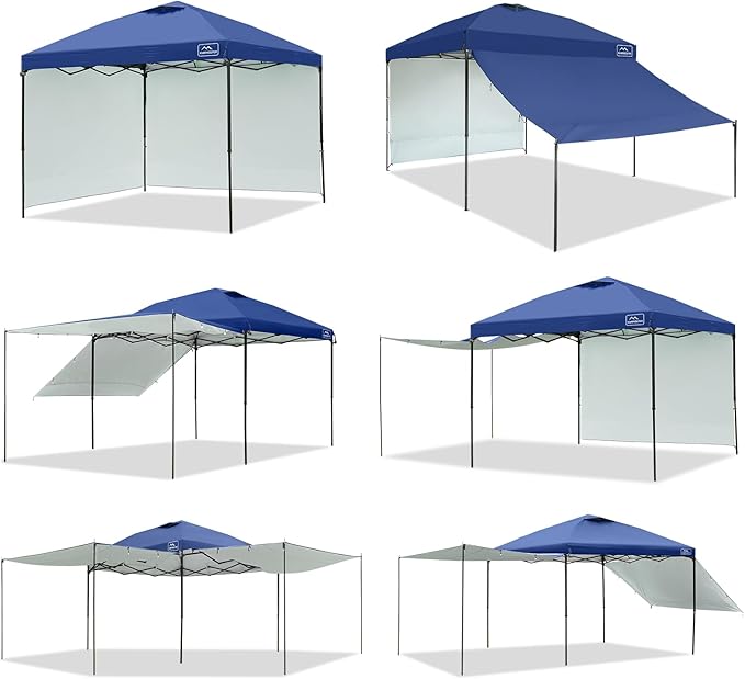 KAMPKEEPER 10x10 Easy Pop Up Canopy Tent with 2 Sidewalls, Instant Outdoor Shade Shelter with 2 PCS Removable 10FT Sun Walls, Quick Setup Waterproof and UV-Resistant for Patio, Camping, Backyard